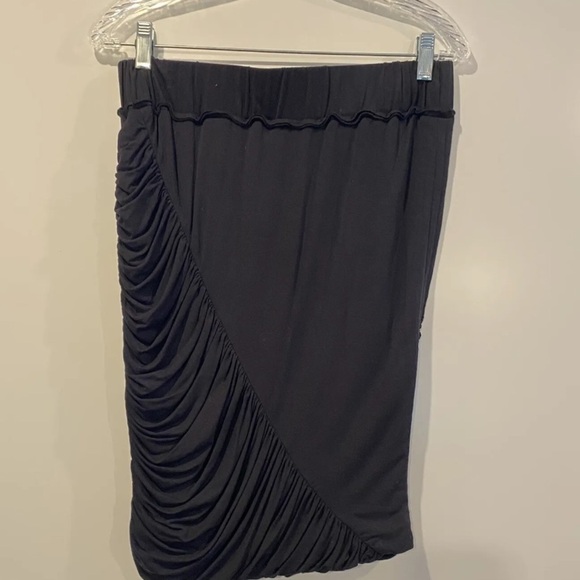 Magaschoni Collection Womens Black Ruched Skirt Size Small - Picture 2 of 4